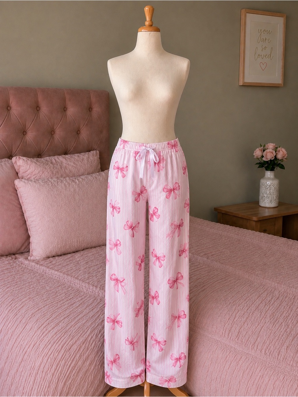 Rue21 Pink Bow-Print Pajama Pants